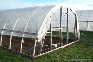 Figure 8. Tunnel showing end wall design at K-State Research and Extension Center, Olathe, Kansas.